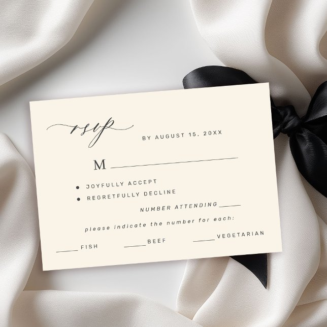 Elegante escolha de menu preto e marfim casamento  (Criador carregado)
