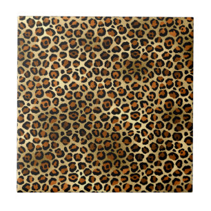 Elegante Estampa Animal Leopardo Cobre Dourado