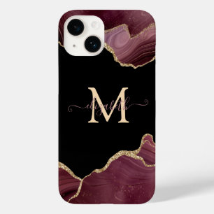 Elegante Estilo Dourado Brilho Burgundy Ágata