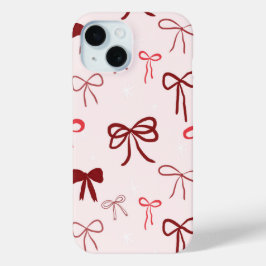 Elegante Estojo de Telefone com Laço Vermelho