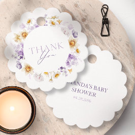 Elegante Etiqueta de Agradecimento Floral