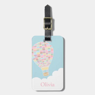 Elegante Etiqueta de Bagagem de Viagem de Balão de