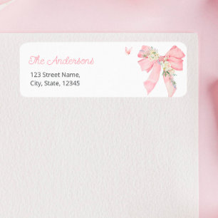 Elegante Etiqueta de Endereço de Devolução Floral