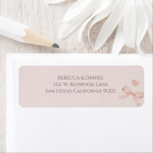 Elegante Etiqueta de Endereço de Devolução Rosa Bl