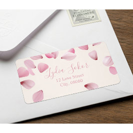 Elegante Etiqueta de Endereço de Devolução Rosa Pe