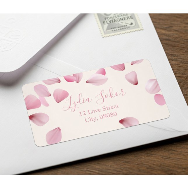 Elegante Etiqueta de Endereço de Devolução Rosa Pe (Criador carregado)