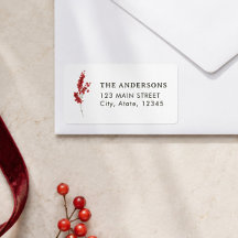 Elegante Etiqueta de Endereço de Retorno de Natal
