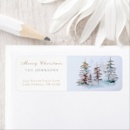 Elegante Etiqueta de Endereço de Retorno de Natal 