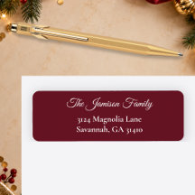 Elegante Etiqueta de Endereço de Retorno Família V