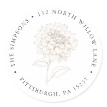 Elegante Etiqueta de Endereço de Retorno Floral em
