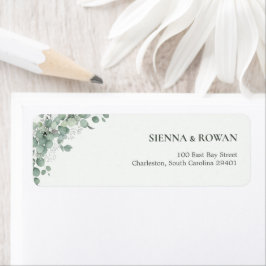 Elegante Etiqueta de Endereço de Volta de Casament
