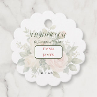 Elegante Etiqueta de Favor de Casamento com Eucali