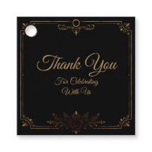 Elegante Etiqueta de Favor de Casamento Dark Gothi