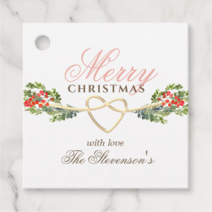Elegante Etiqueta de Presente de Natal Personaliza