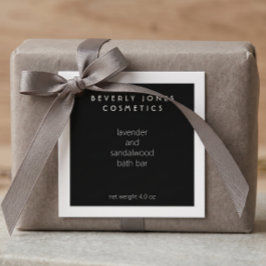 Elegante Etiqueta de Produto Minimalista Preto e B
