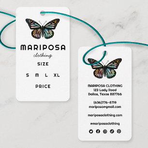 Elegante Etiqueta Pendente Borboleta Monarca Preço