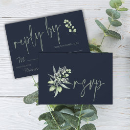 Elegante Eucalyptus deixa Greenery Wedding RSVP