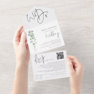 Elegante Eucalyptus Fazemos Casamento de Código QR