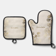 Elegante Eucalyptus Foliage Shiny Ouro de Aquarela