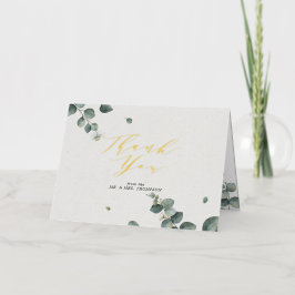 Elegante Eucalyptus Foto Muito Obrigado Dourado