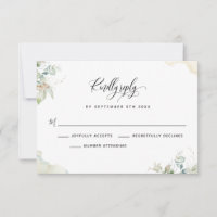 Elegante Eucalyptus Greenery deixa cartão RSVP