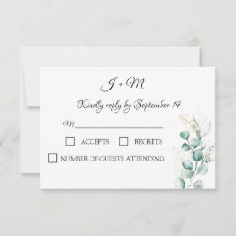 Elegante Eucalyptus Greenery Rustic Modern RSVP