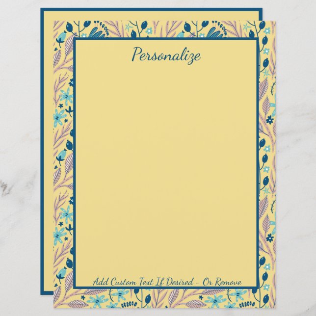 Elegante Eucalyptus Teal Foliage Khaki Stationery (Frente/Verso)