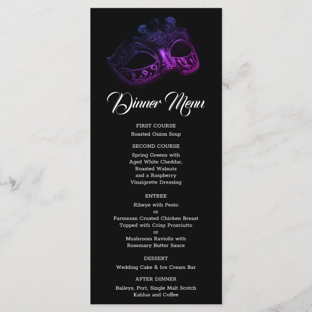 Elegante Evening Wedding Menu (Frente)