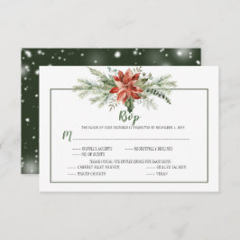 Elegante Evergreens e Poinsettia - RSVP de Natal
