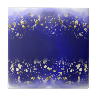 Elegante Falso Brilho Dourado Azul cintilante