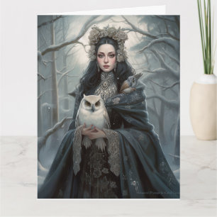 Elegante Fantasia Deusa Yuletide Cartão Saudação