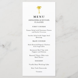 Elegante Faux Dourado Palm Tree Weding Menu