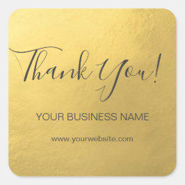 Elegante Faux Gold Foil Business Obrigado Etiqueta