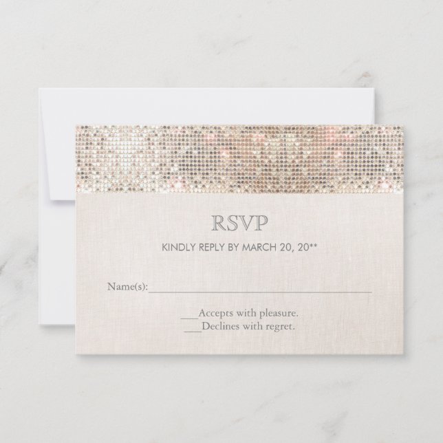Elegante Faux Silver Sequins Beige Look RSVP 2 (Frente)