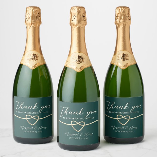 Elegante Favor de Casamento Verde Esmeralda (Garrafas)