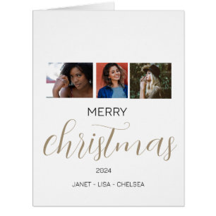 Elegante Feliz Natal Deseja Cartão com fotos de Fé