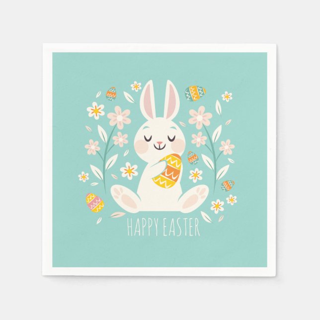 Elegante Felz pascoa Bunny | Guardanapo de Papel (Frente)