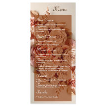 Elegante Flat Wedding Menu com flores 3D