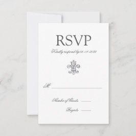 Elegante Fleur de Lis Wedding RSVP 2