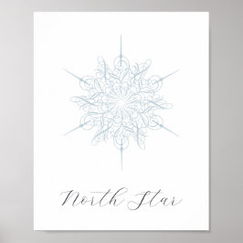 Elegante Floco de Neve Azul de Gelo Poster da Estr