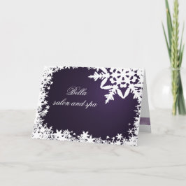 elegante floco de neve roxo - Obrigado Cartões
