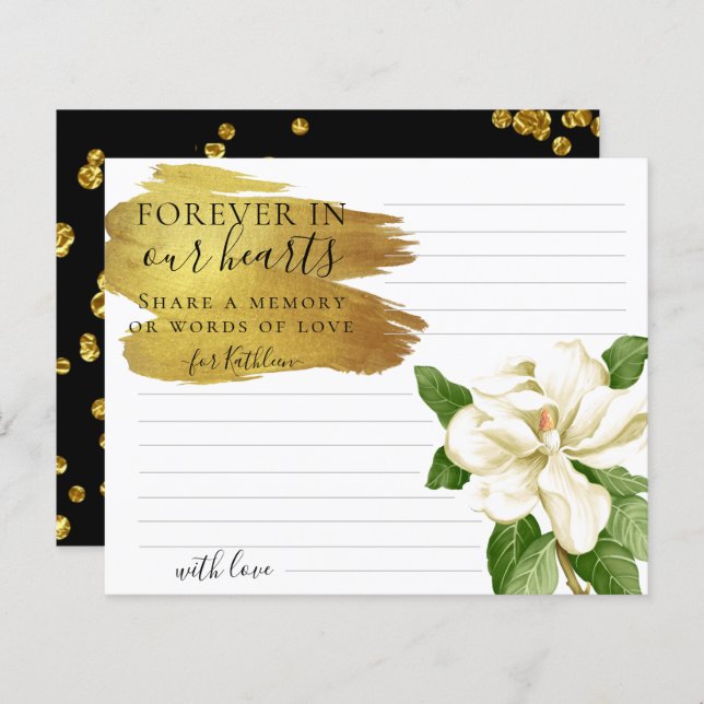 Elegante Flor Branco Compartilhe uma Placa Funeral (Frente/Verso)