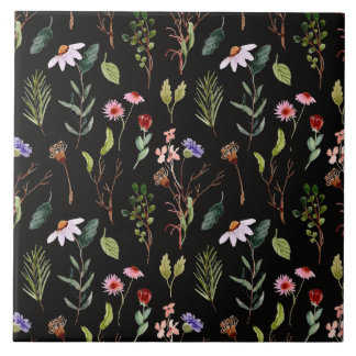 Elegante flor de água selvagem em preto, branco e 