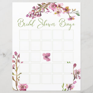 Elegante Flor de Cerejeira Rosa Bingo Nupcial