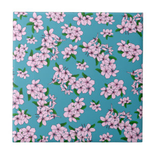 Elegante flor de cerejeira rosa em aquarela