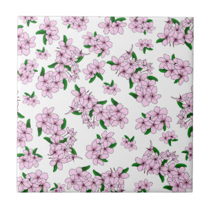 Elegante flor de cerejeira rosa em aquarela