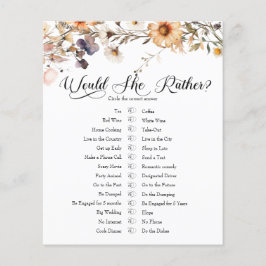 Elegante Flor Silvestre  | Jogo Gostaria ou Prefer