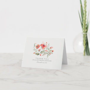Elegante Floral Aquarela Casamento Agradecimento
