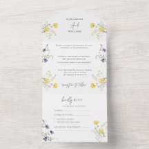Elegante Floral Boho Wildflors Casamento RSVP