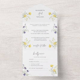 Elegante Floral Boho Wildflors Casamento RSVP